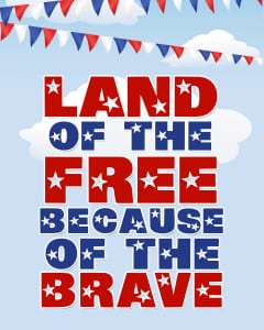 Land of the free Memorial Day printable