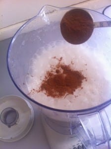 Cashew milk in blender with spices