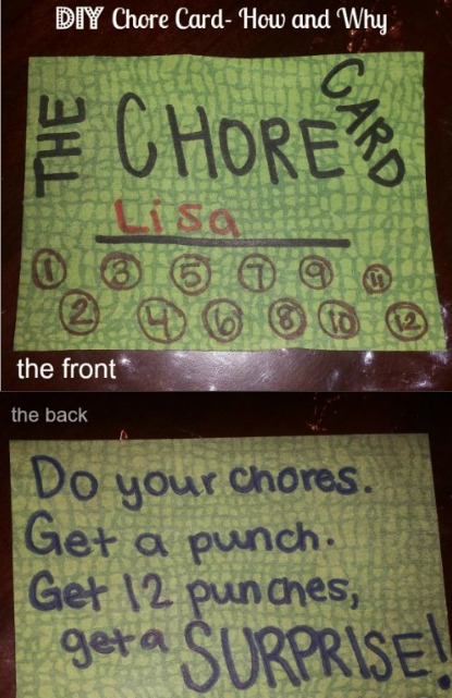 chore punch card DIY
