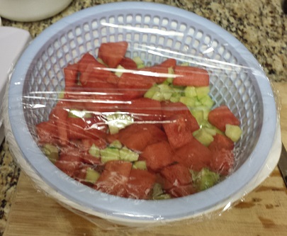 Cucumber and Watermelon Salad strained
