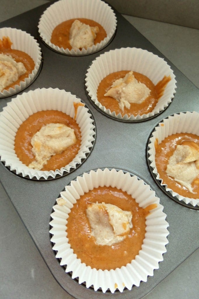 Pumpkin muffins with Cheesecake filling