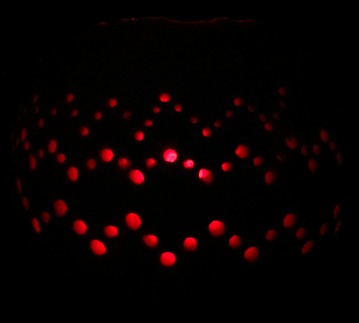 pumpkin carved with a drill