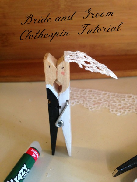 Completed Bride and Groom Clothespin