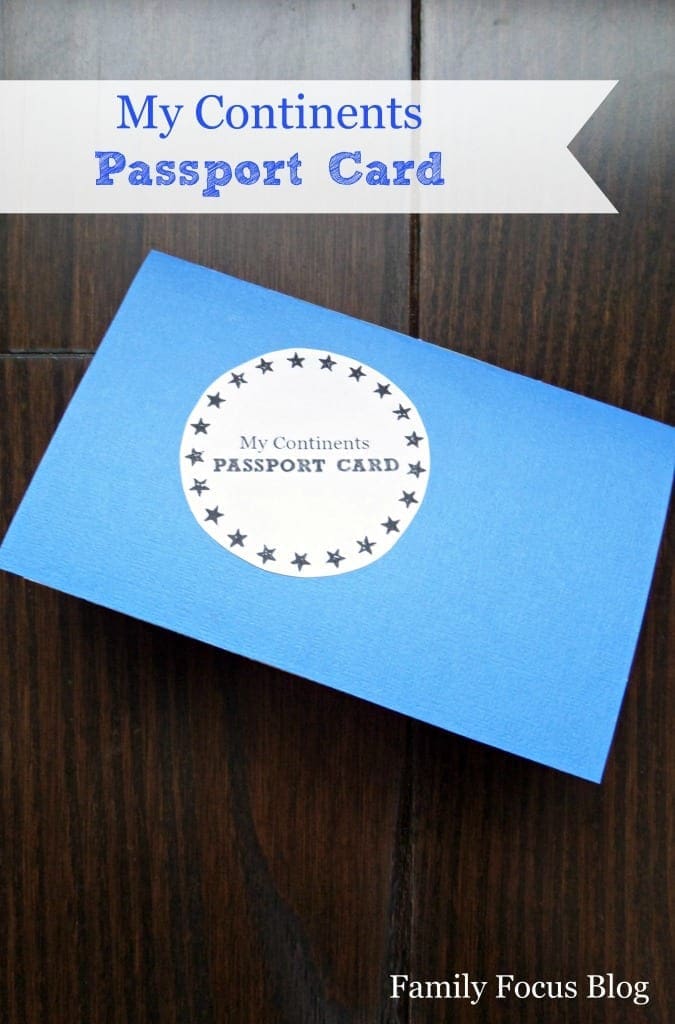 My Continents Passport Craft- free printable passport for kids 