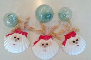 santa ornament from sea shells