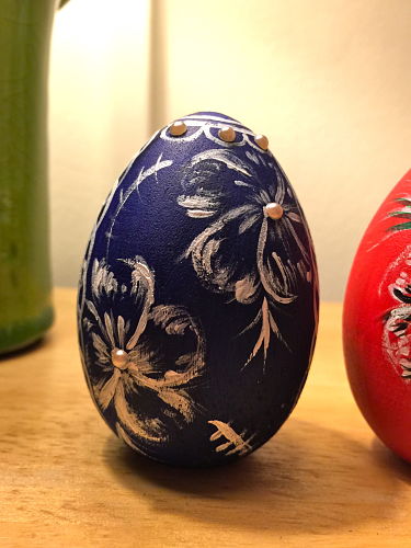wooden painted easter eggs