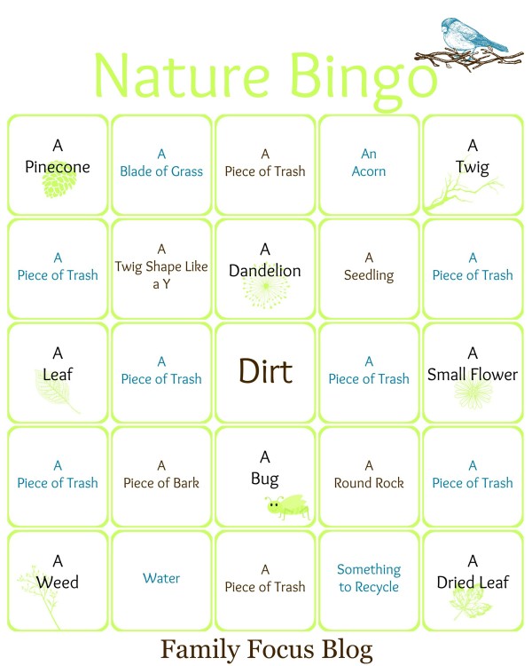 Earth Day Nature Bingo Printable