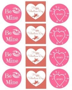 Happy Valentine's Day Cupcake Topper Printable