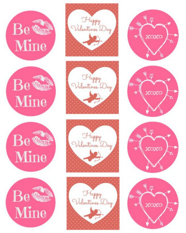 valentine's day cupcake toppers printable