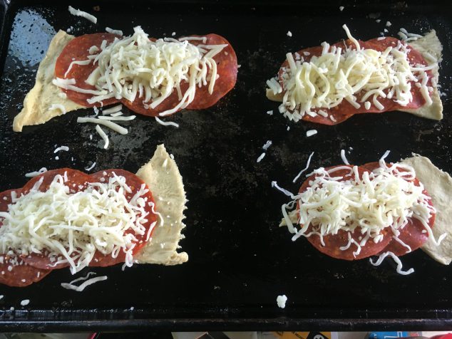 pepperoni rolls - unrolled
