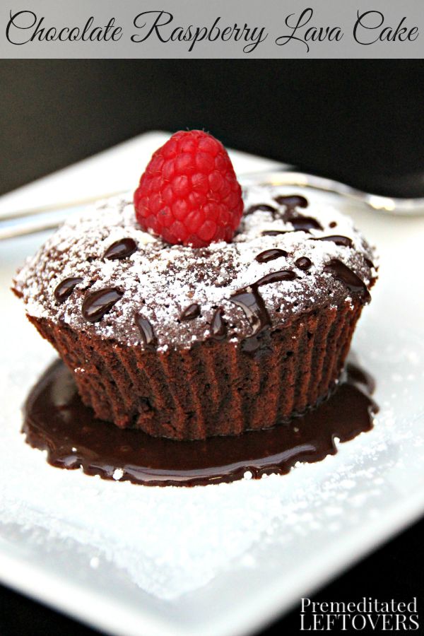 Easy Dessert Ideas- chocolate raspberry lava cake