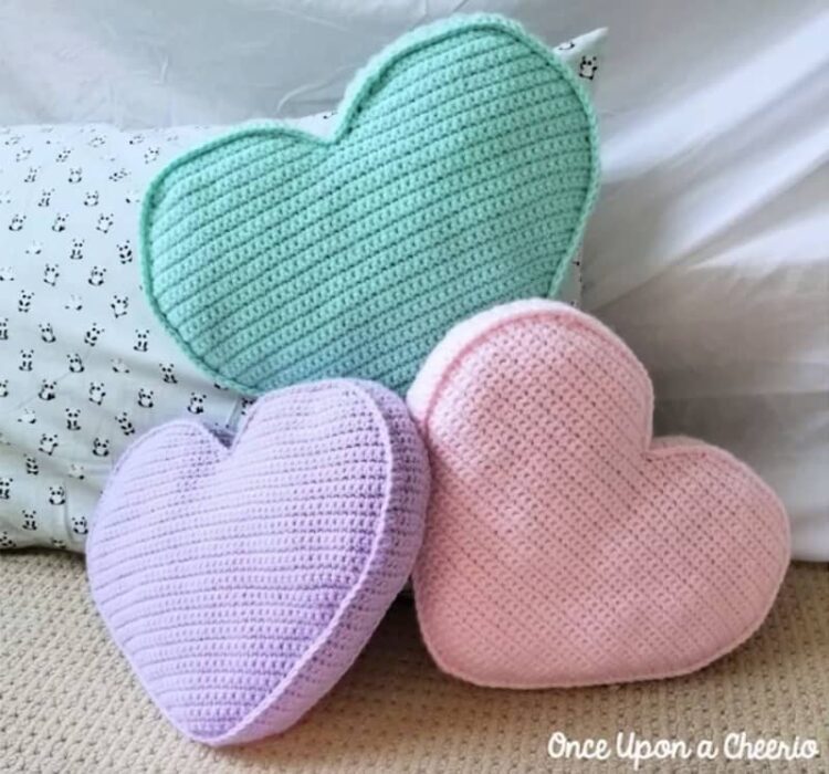 candy heart pillows