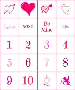 Valentine's Day Bingo Game with Free Printables