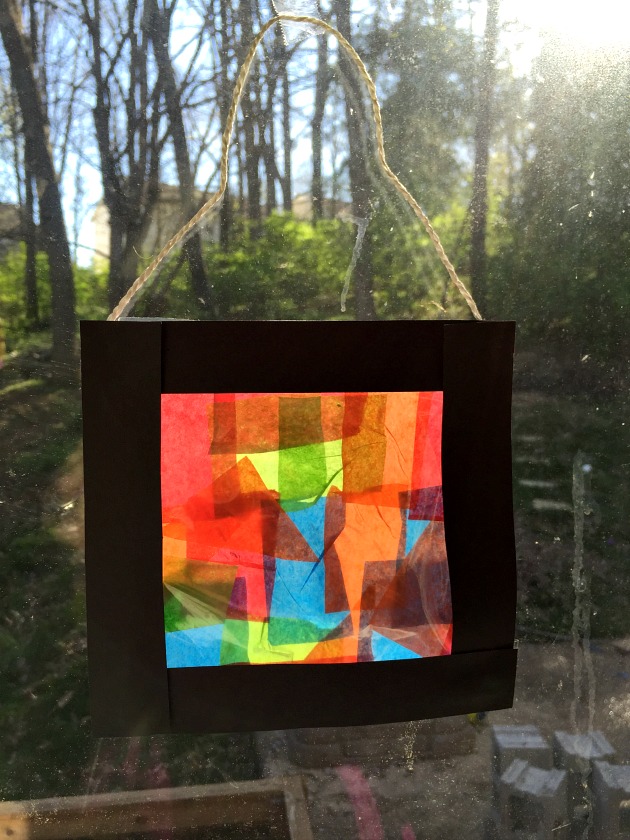 Tissue Paper Stained Glass Craft