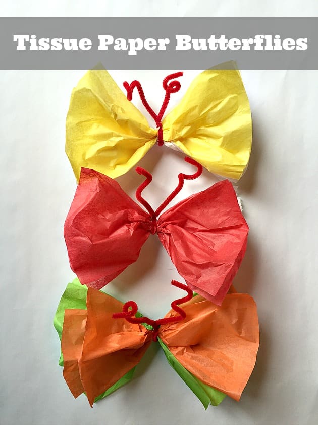 Easy Spring Craft: Make Tissue Paper Butterflies