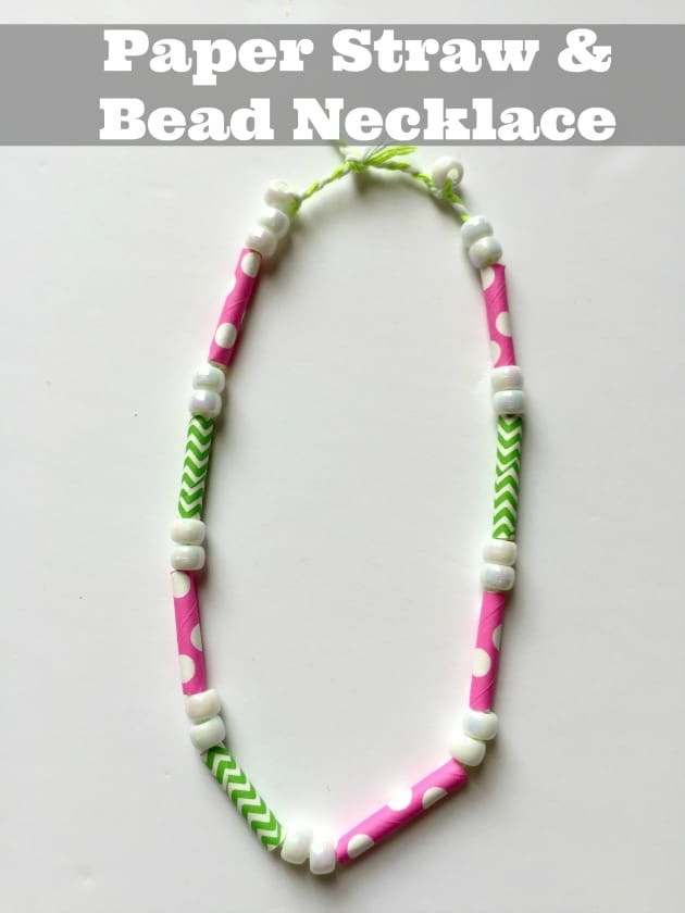 Kids Paper Straw Craft: Make A Paper Beads Necklace