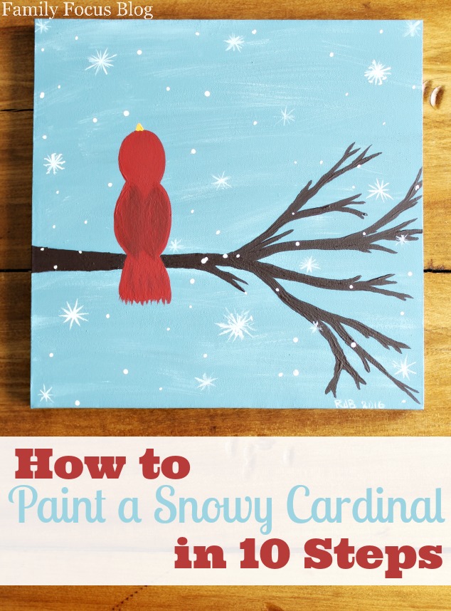 Painting A Winter Scene With Cardinal Bird