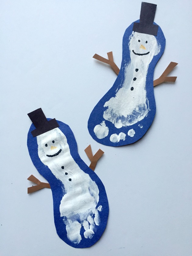 snowman footprint craft