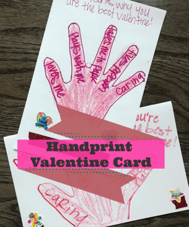 valentine handprint art card