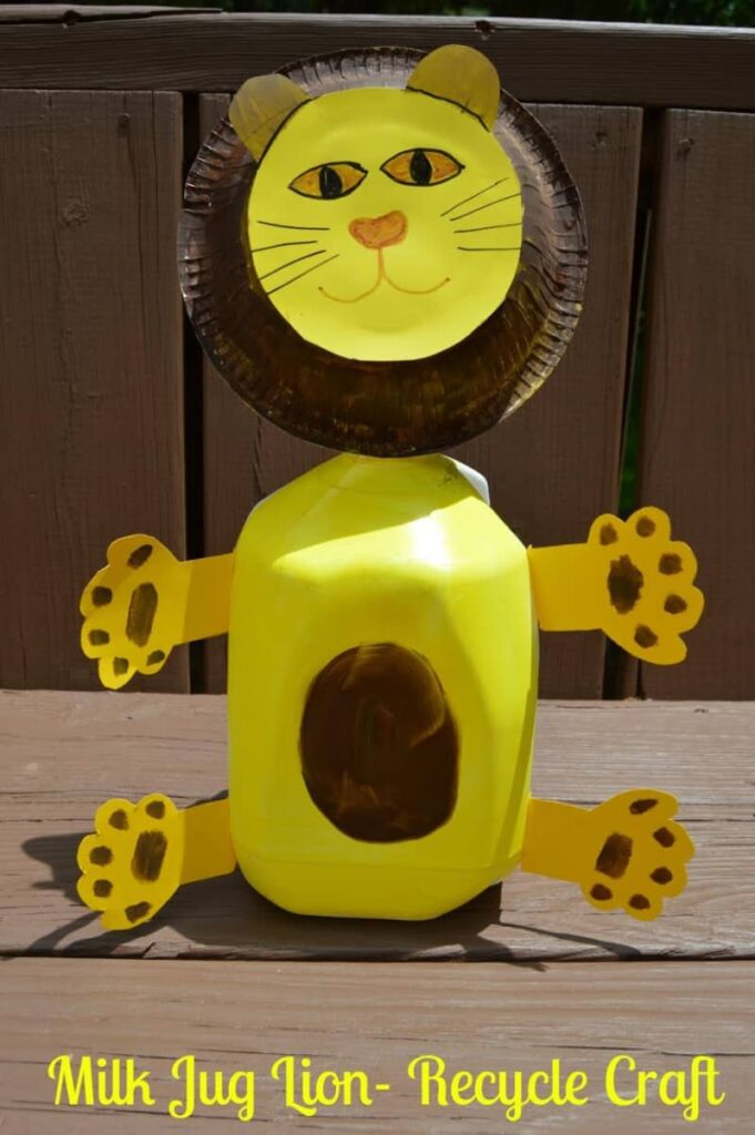lion milk jug craft