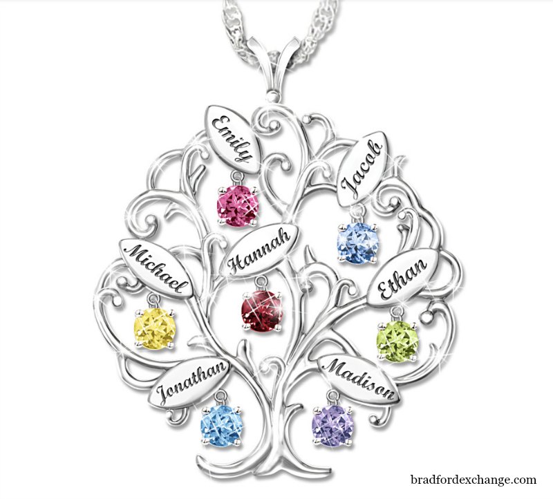 family birthstone necklace mother's day gift idea
