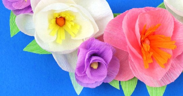 crepe paper flowers craft