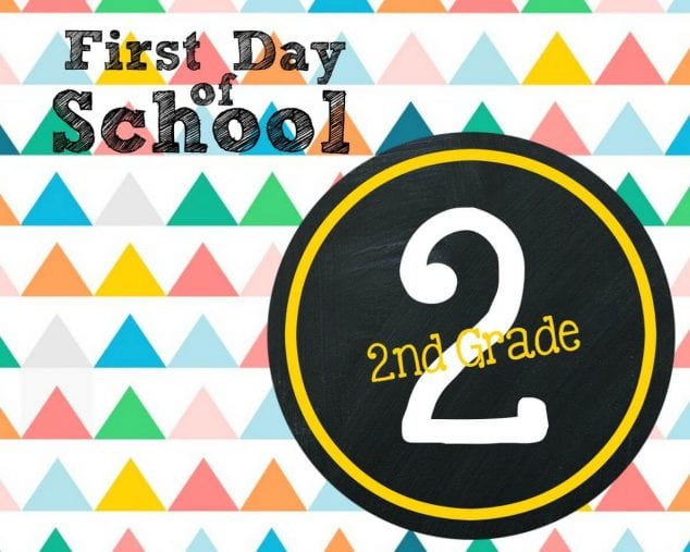 first day of 2nd grade sign