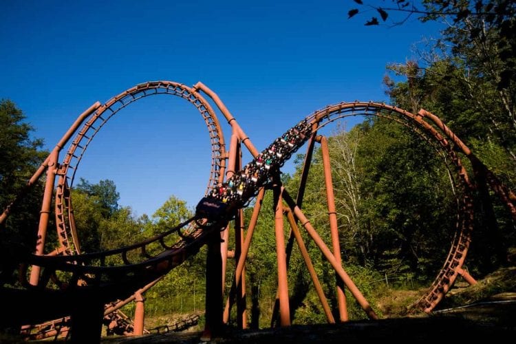 Tennessee tornado roller coaster at Dollywood