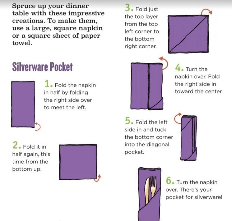 how to fold cloth napkins for kids