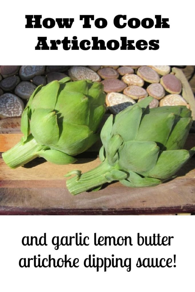how to cook artichokes and garlic lemon butter dipping sauce