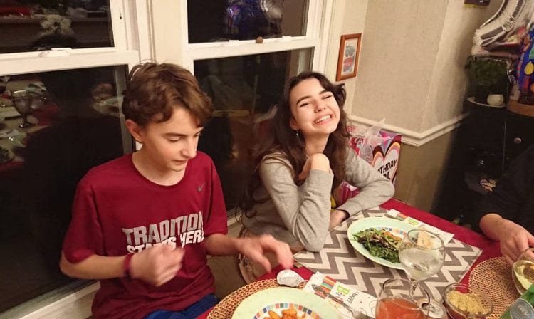 eating dinner together as a family