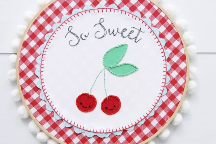 cherry embroidery art