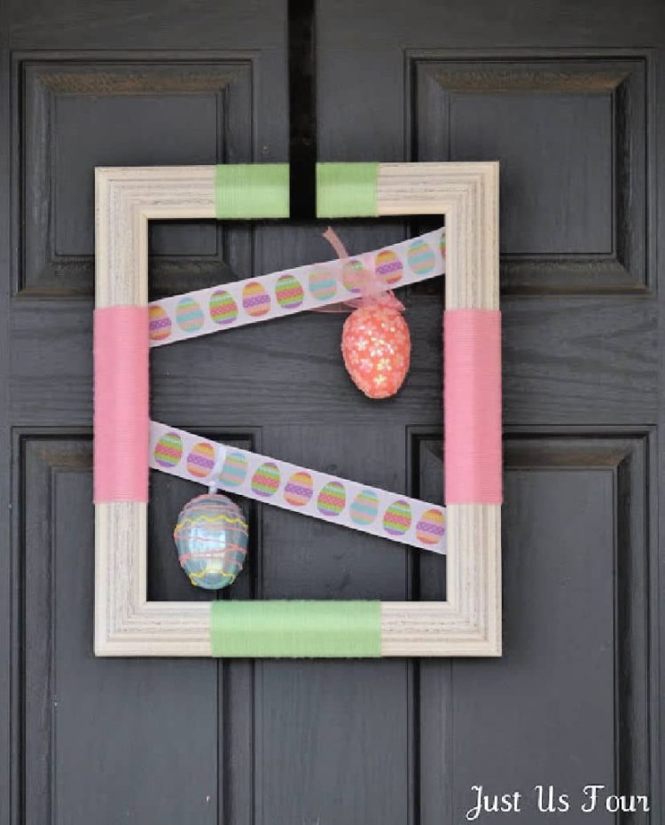 Easter ribbon picture frame craft