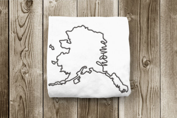 state outline embroidery