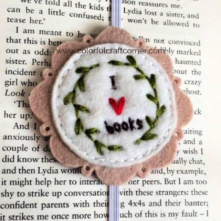 DIY embroidered bookmark