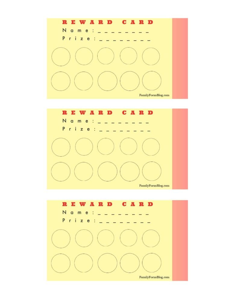 rewards cards for kids