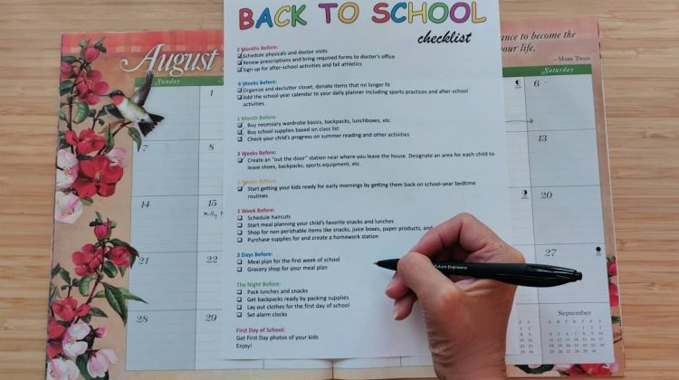 checklist back to school
