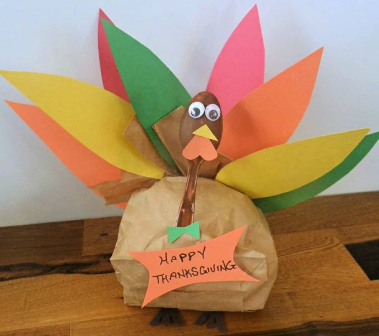 brown paper bag turkey craft