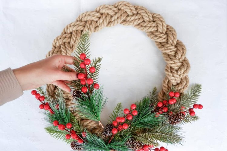 Christmas rope wreath