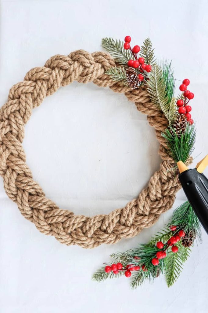 decorating rope wreath