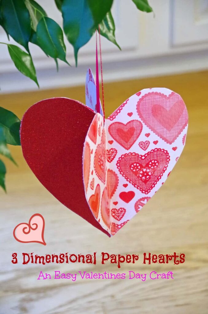 3D paper hearts