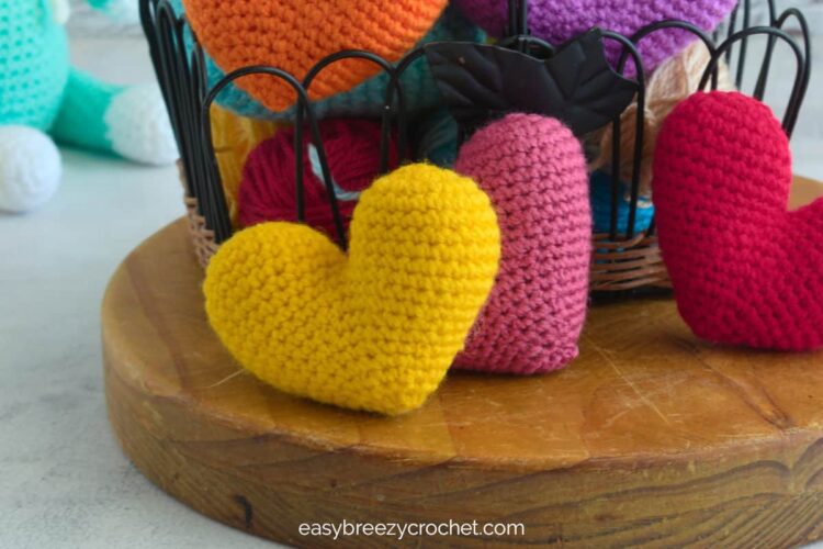 puffed heart crochet