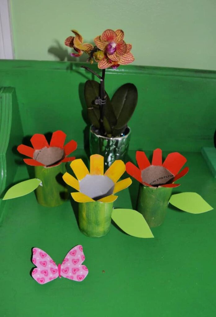 toilet paper tube flowers craft