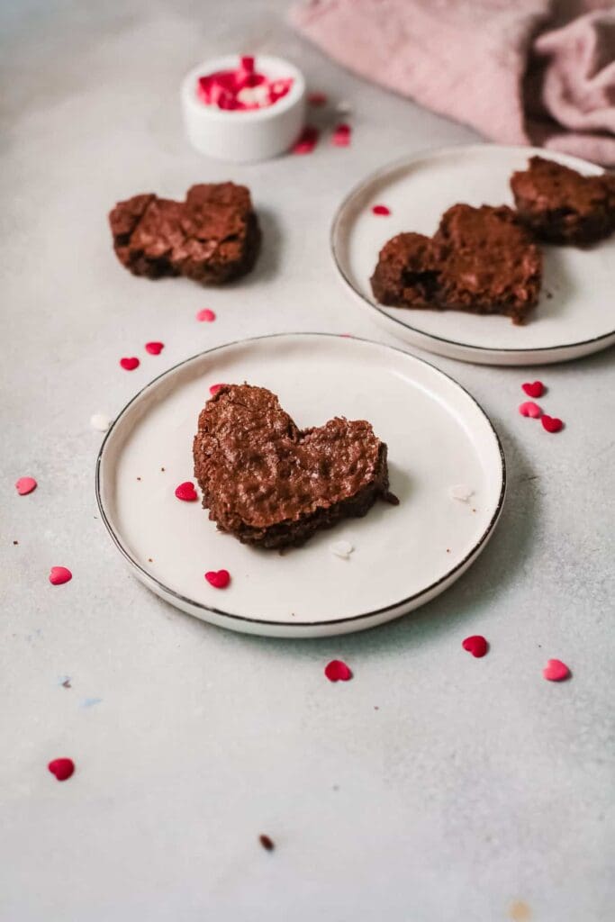 heart shaped fudgy brownies