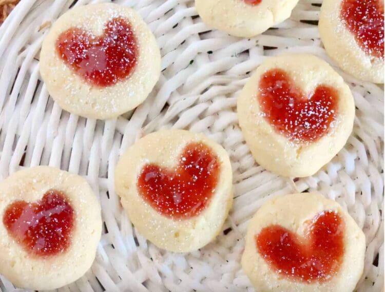 heart thumbprint cookies